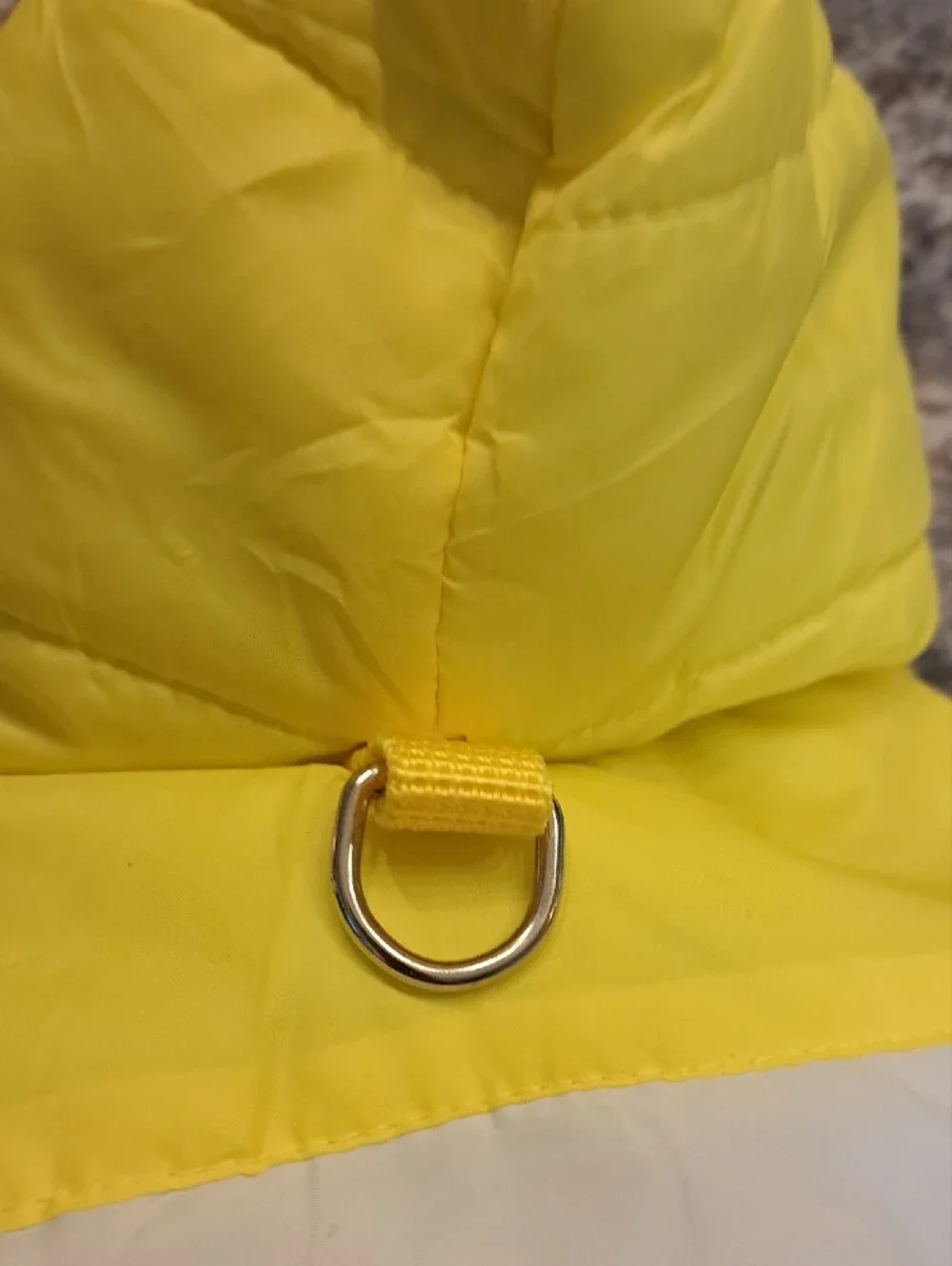Yellow & Light Blue Insulated Hooded Dog Coat